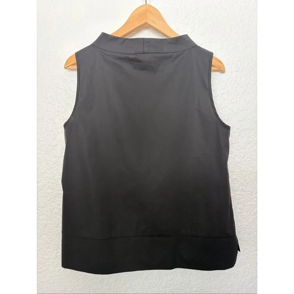 Até Italy Black Cotton Blend Sleeveless Structured Shell Top Size 44 US 8/10 - Picture 2 of 12
